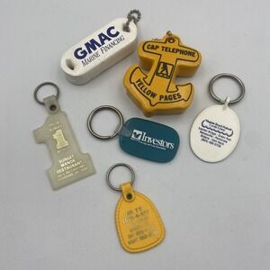 Lot of 6 Vintage Plastic Rubber Floatie Keychains Advertising Virginia